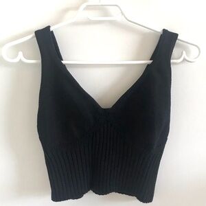 KOTN Women's Knit Crop Tank, Black, Small